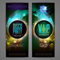 Disco ball background. Disco party poster on open space backgrouDisco ball background. Disco party poster on open space background Royalty Free Stock Photo