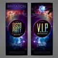 Disco ball background. Disco party poster on open space backgrouDisco ball background. Disco party poster on open space background Royalty Free Stock Photo