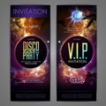 Disco ball background. Disco party poster on open space backgrouDisco ball background. Disco party poster on open space background Royalty Free Stock Photo