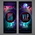 Disco ball background. Disco party poster on open space background. Night club Royalty Free Stock Photo