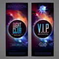 Disco ball background. Disco party poster on open space background. Night club Royalty Free Stock Photo