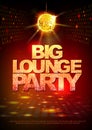 Disco ball background. Disco poster big lounge party Royalty Free Stock Photo