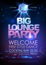 Disco ball background. Disco poster big lounge party. Neon Royalty Free Stock Photo