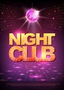 Disco ball background. Disco poster night club. Royalty Free Stock Photo