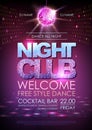 Disco ball background. Disco poster night club Royalty Free Stock Photo