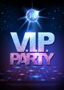 Disco ball background. Disco poster V.I.P. party. Royalty Free Stock Photo