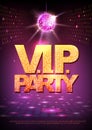 Disco ball background. Disco poster V.I.P. party. Royalty Free Stock Photo