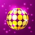 Disco ball background in glowing gold Royalty Free Stock Photo