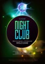 Disco ball background. Disco Night club party poster on open space background. Royalty Free Stock Photo