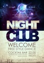 Disco ball background. Disco night club poster on open space background Royalty Free Stock Photo