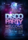 Disco ball background. Disco party poster on open space background