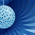 Disco ball blue on abstract background Royalty Free Stock Photo