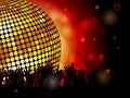 Disco ball and crowd