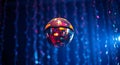 A disco ball with disco lights color concept Royalty Free Stock Photo