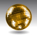 Disco ball golden . Mirror ball design.