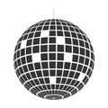 Disco ball icon. Shining nightclub party mirror sphere. Dance music event discoball. Retro mirrorball in 70s or 80s Royalty Free Stock Photo