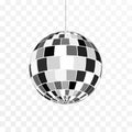 Disco ball icon. Symbol nightlife. Retro disco party. Vector illustration isolated on transparent background Royalty Free Stock Photo