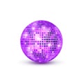 Disco ball isolated illustration. Night Club party light element. Bright mirror golden ball design for disco dance club Royalty Free Stock Photo