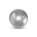 Disco ball isolated illustration. Night Club party light element. Bright mirror silver ball design for disco dance club Royalty Free Stock Photo