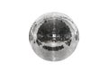 Disco ball isolated on a white background. A spherical object with a mirror surface. Mirror ball. Concept of a night club party, Royalty Free Stock Photo