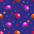 Disco ball lights, retro party pattern. Circle color stars, colorful holiday ornament, futuristic sparkles, decoration Royalty Free Stock Photo