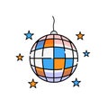 Disco ball party vector icon flat style isolated on white background Royalty Free Stock Photo