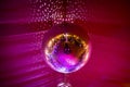 Disco ball with sining light Royalty Free Stock Photo