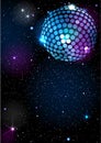 Disco Ball. Vector background. Royalty Free Stock Photo
