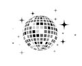 Disco ball vector icon illustration Royalty Free Stock Photo
