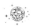 Disco ball vector icon illustration Royalty Free Stock Photo