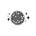 Disco ball Vector icon. Isolated club ball for party. Disco decoration element