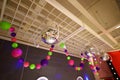 disco balls and colorful party light bulbs Royalty Free Stock Photo