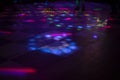 Disco in club. Dance floor in colored spots. Light music in club Royalty Free Stock Photo