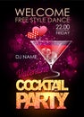 Disco cocktail party poster Royalty Free Stock Photo