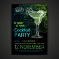 Disco cocktail party poster