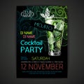 Disco cocktail party poster Royalty Free Stock Photo