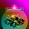 Disco Dance Art Design Poster with Abstract shapes and drops of colors behind Royalty Free Stock Photo