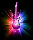 Disco Dance Background with Electric Guitar Royalty Free Stock Photo