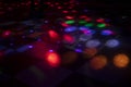 Disco dance floor. Light on dance floor. Colored spots on floor. Lights from spotlight Royalty Free Stock Photo