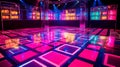 Disco dance floor with neon hues Royalty Free Stock Photo