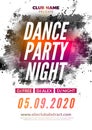 Disco dance party flyer poster. DJ dance music template event Royalty Free Stock Photo