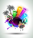 Disco Dance Tropical Music Flyer Royalty Free Stock Photo