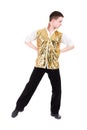 Disco dancer showing some movements Royalty Free Stock Photo