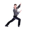 Disco dancer showing some movements Royalty Free Stock Photo