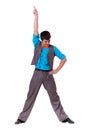 Disco dancer showing some movements against Royalty Free Stock Photo