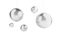 Disco, discoball on a white background 3D illustration, 3D rendering