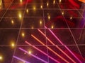 Disco discotheque lights in trendy dancing night clube