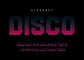 Disco dotted halftoned display font design, alphabet, typeface,