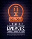 Disco electro music invitation poster