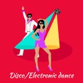 Disco and Electronic Dance Concept Flat Design